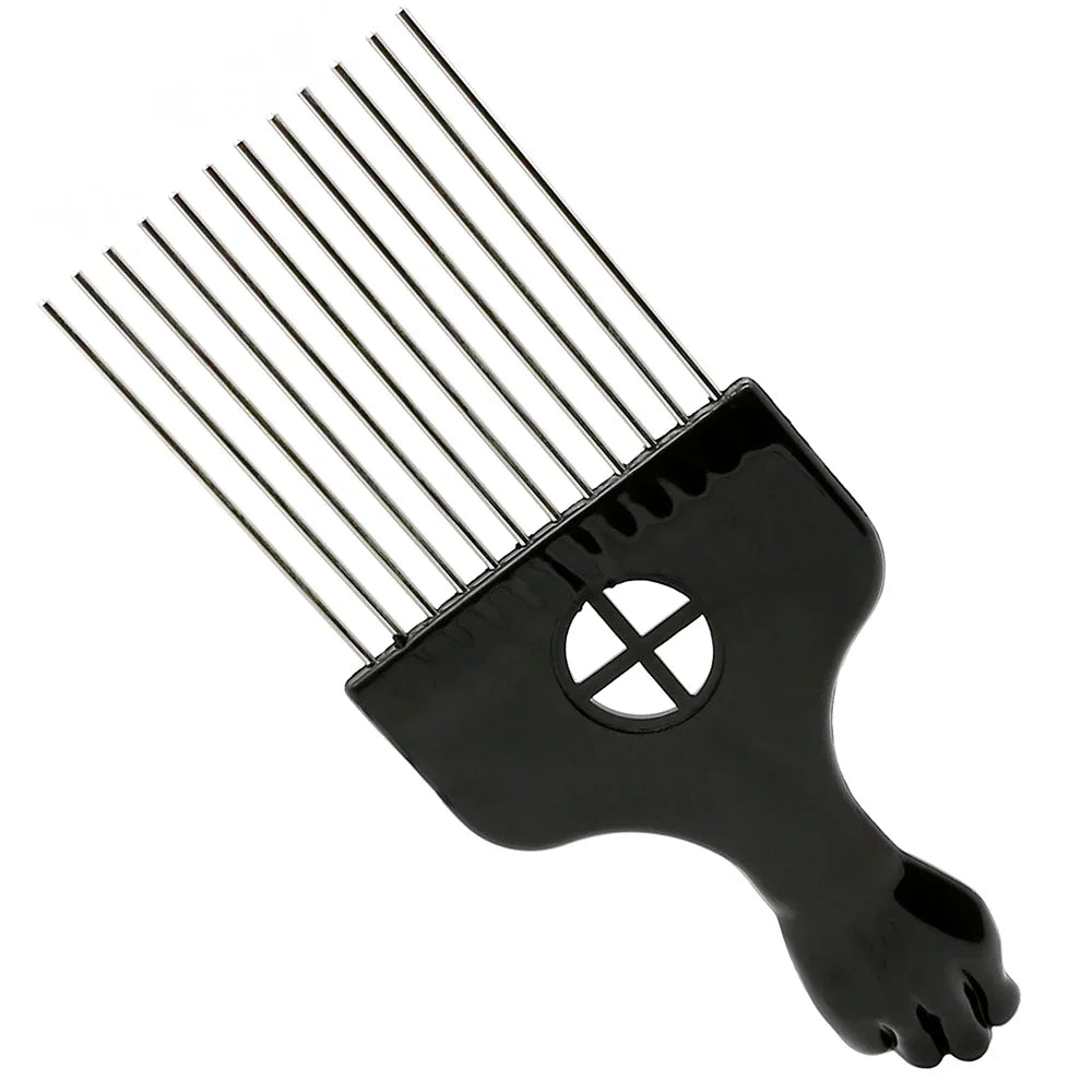 1 Piece Afro Fork Comb Stainless Steel Wide Teeth