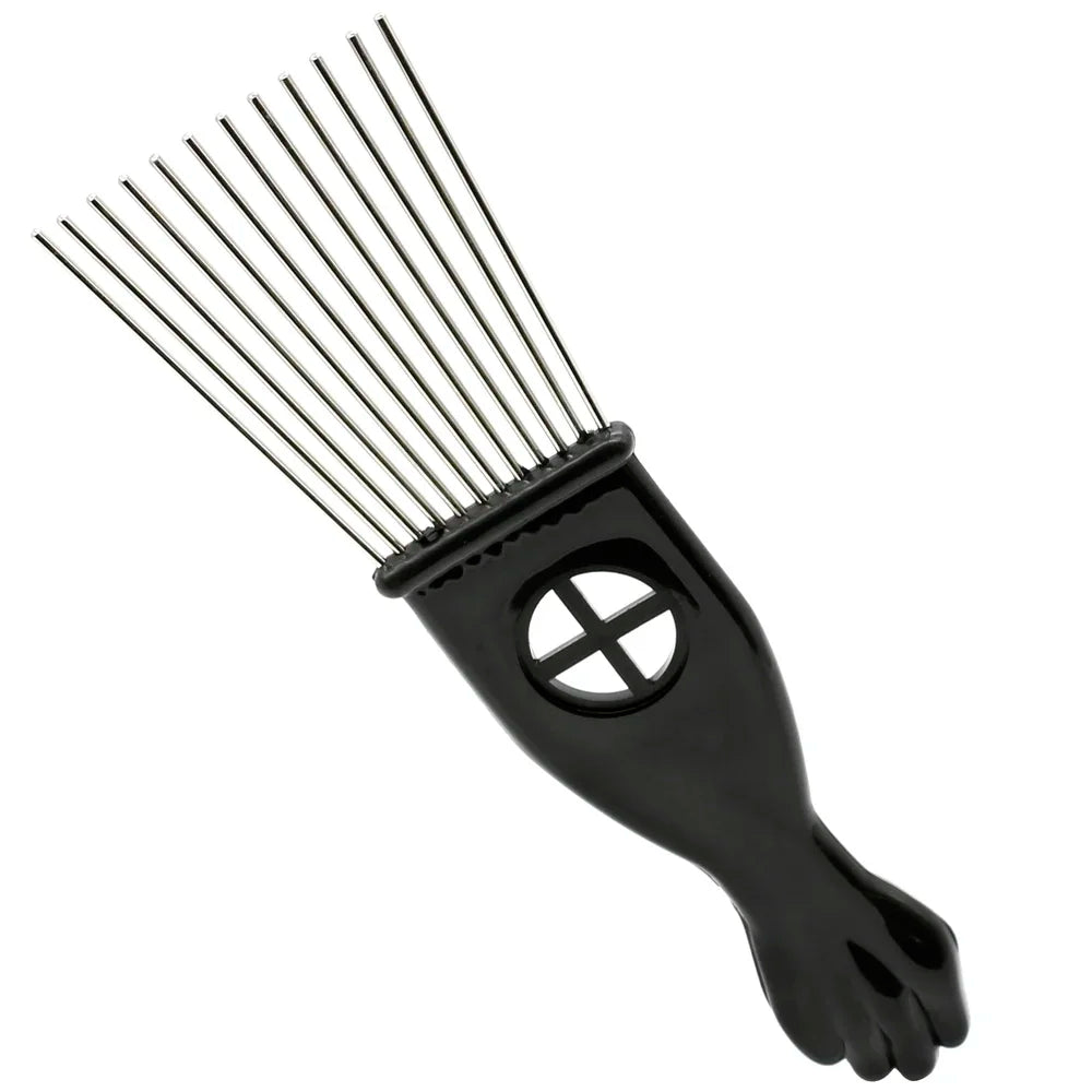 1 Piece Afro Fork Comb Stainless Steel Wide Teeth
