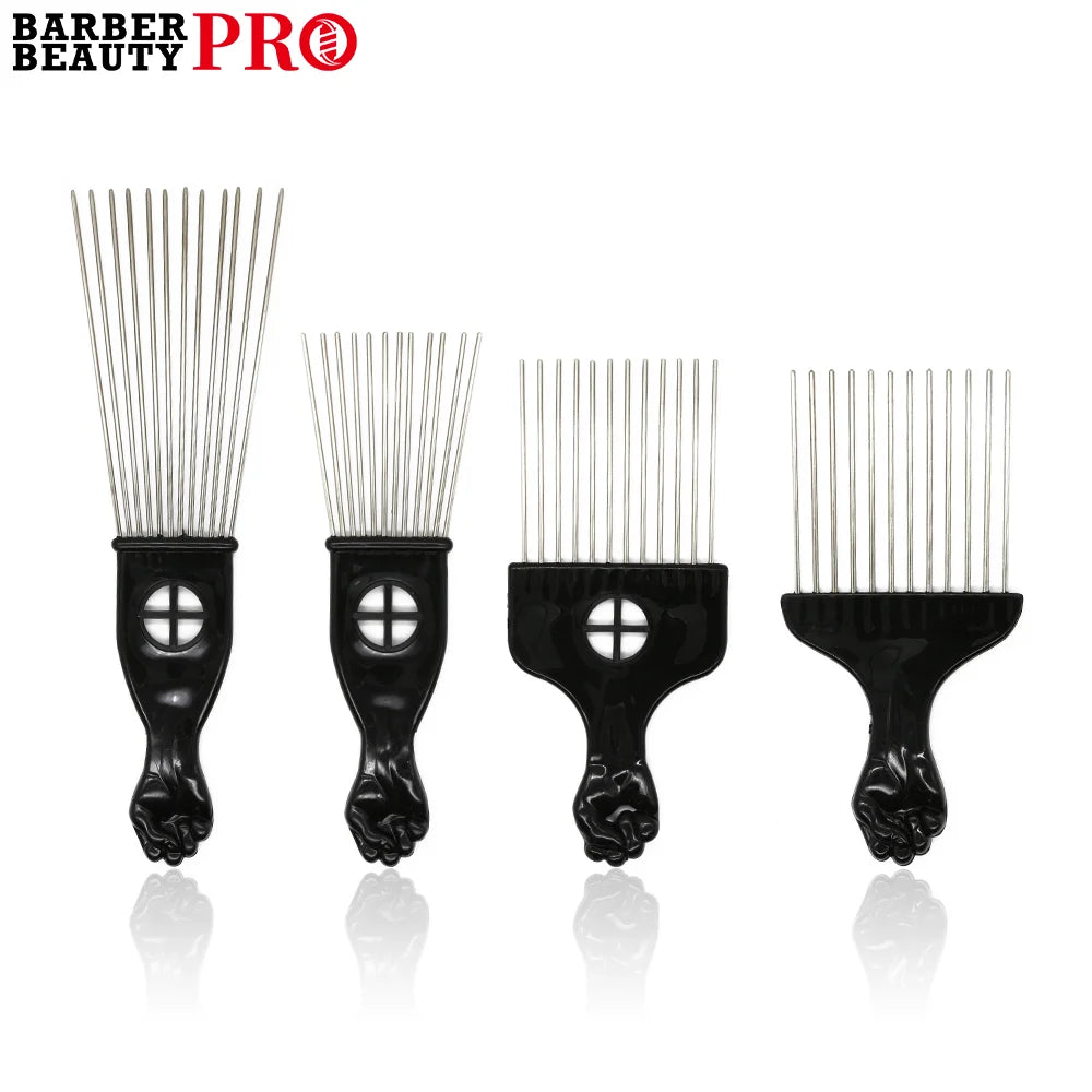 1 Piece Afro Fork Comb Stainless Steel Wide Teeth