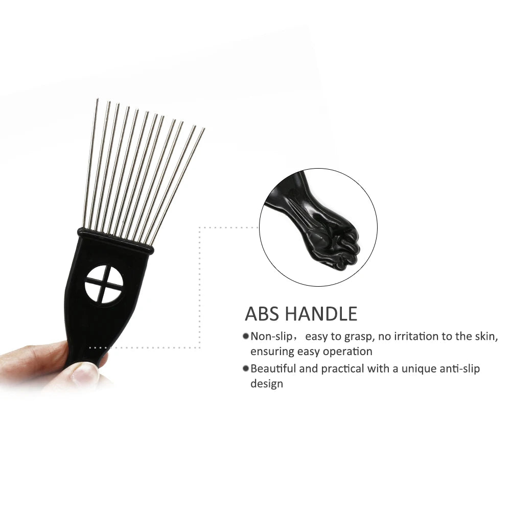 1 Piece Afro Fork Comb Stainless Steel Wide Teeth
