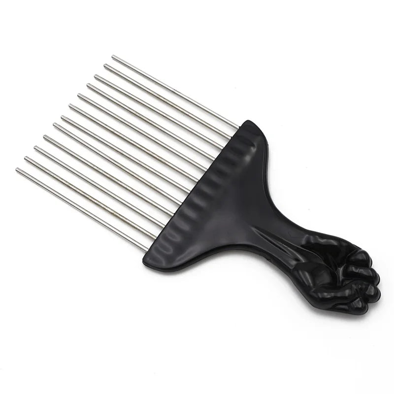 1 Piece Afro Fork Comb Stainless Steel Wide Teeth