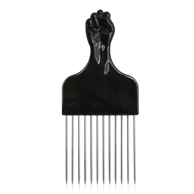 1 Piece Afro Fork Comb Stainless Steel Wide Teeth